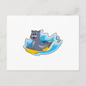 Carte Postale Sceau comme surfeur avec Surfboard (Devant)