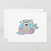 Carte Postale Sceau dans la baignoire (Devant / Derrière)