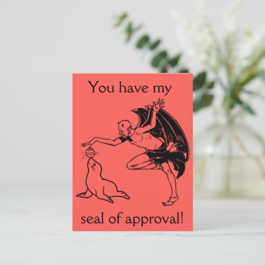 Carte Postale Sceau d'approbation (Debout devant)