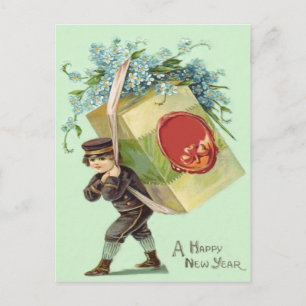 Carte Postale Sceau de colis Forget-Me-Nots pour livreur