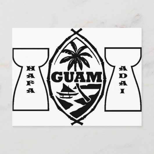 Carte Postale Sceau de Guam avec pierres en lattes (Devant)