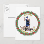 Carte Postale Sceau de l'État de Virginie (Devant / Derrière)