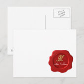 Carte Postale Sceau de monogramme de mariage (Devant / Derrière)