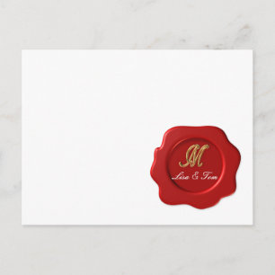 Carte Postale Sceau de monogramme de mariage