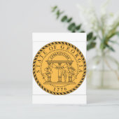 Carte Postale Sceau d'État de Géorgie (États-Unis) (Debout devant)