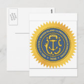 Carte Postale Sceau d'État de l'île Rhode (Devant / Derrière)