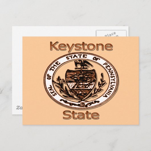 Carte Postale Sceau d'État de Pennsylvanie Keystone (Devant / Derrière)
