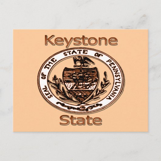 Carte Postale Sceau d'État de Pennsylvanie Keystone (Devant)