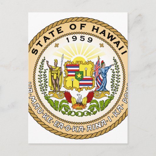 Carte Postale Sceau d'État d'Hawaii (Devant)