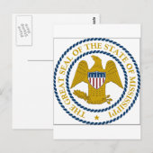 Carte Postale Sceau d'État du Mississippi (Devant / Derrière)