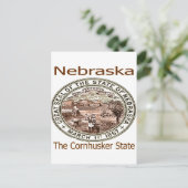 Carte Postale Sceau d'état du Nebraska Cornhusker (Debout devant)