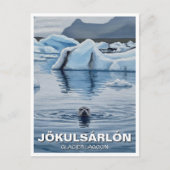 Carte Postale Sceau en Islande Jökulsárlón Glacier Lagoon Voyage (Devant)