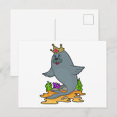 Carte Postale Sceau en roi avec couronne (Devant / Derrière)