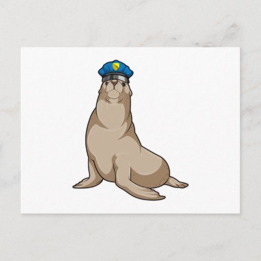 Carte Postale Sceau en tant qu'agent de police (Devant)