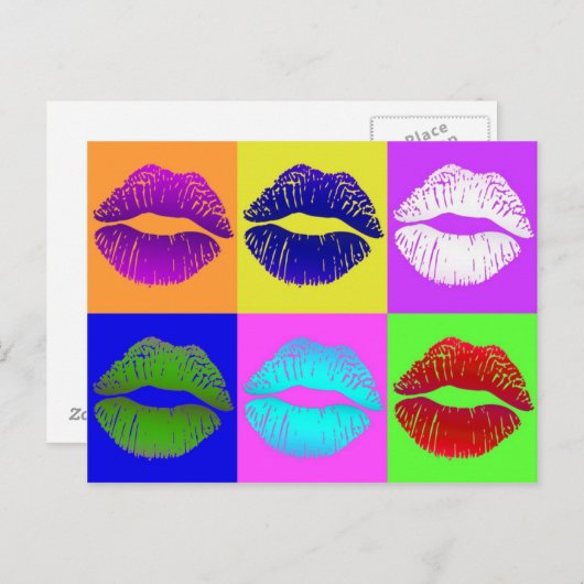 Carte Postale Scellé Avec Un Baiser (Devant / Derrière)