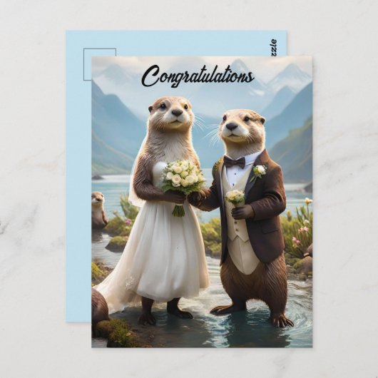 Carte Postale **"Scellé avec un baiser : Otterly in Love"** (Devant / Derrière)