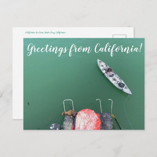 Carte Postale Scellé avec un baiser : Salutations de la Californ (Devant / Derrière)