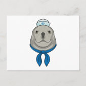 Carte Postale Sceller comme marin avec casquette marin (Devant)