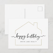 Carte Postale Scénario de signature Joyeux Anniversaire Immobili (Devant / Derrière)