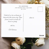 Carte Postale Scénario manuscrit Remerciement de baptême religie