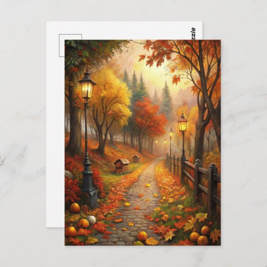 Carte Postale Scène automne (Devant / Derrière)