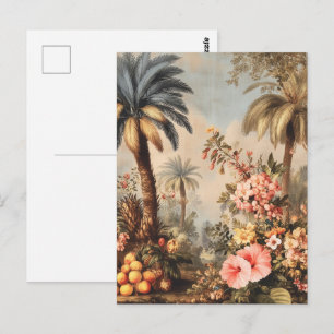 Carte Postale Scène botanique vintage avec palmiers