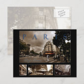 Carte Postale Scène Café Parisienne (Devant / Derrière)