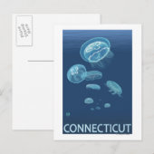 Carte Postale Scène ConnecticutJellyfish (Devant / Derrière)