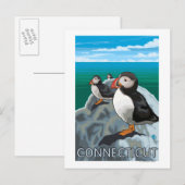 Carte Postale Scène ConnecticutPuffins (Devant / Derrière)
