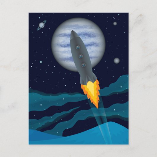 Carte Postale Scène Cosmic Rocketship (Devant)
