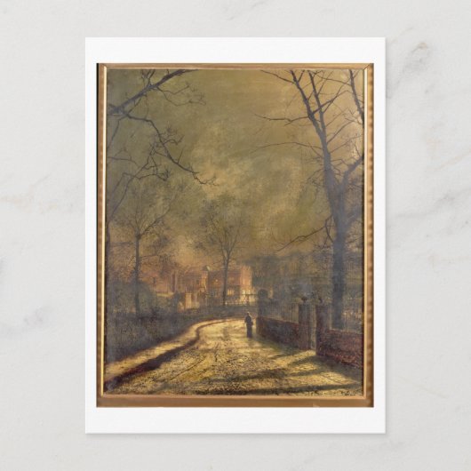 Carte Postale Scène d'automne, Leeds, 1874 (huile à bord) (Devant)