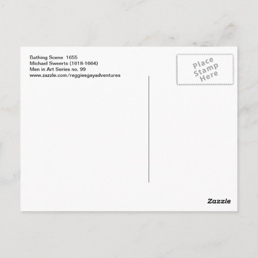 Carte Postale Scène de baignade par Michael Sweerts (Dos)