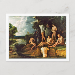 Carte Postale Scène de baignade par Michael Sweerts