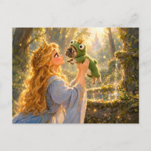 Carte Postale Scène de baiser du Prince Grenouille Frenchie