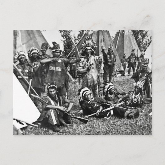 Carte Postale Scène de camp d'Iroquois au Québec (Devant)