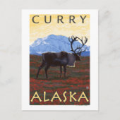 Carte Postale Scène de caribou - Curry, Alaska (Devant)