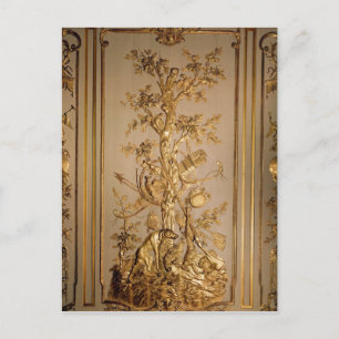 Carte Postale Scène de chasse, boiseries du restaurant