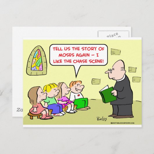 Carte Postale scène de chasse de moses dimanche école (Devant / Derrière)