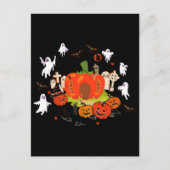 Carte Postale Scène de cimetière de citrouilles effrayantes pour (Devant)