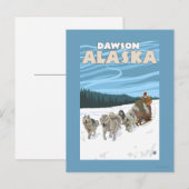 Carte Postale Scène de couchage de chien - Dawson, Alaska (Devant / Derrière)