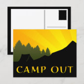 Carte Postale Scène de coucher de soleil au camping (Devant / Derrière)