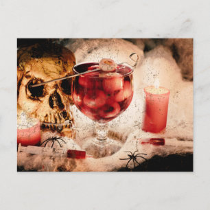Carte Postale Scène de crâne gothique Halloween