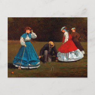 Carte Postale Scène de croquet par Winslow Homer (1866)