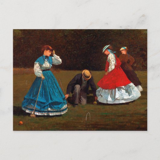 Carte Postale Scène de croquet par Winslow Homer (1866) (Devant)