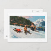 Carte Postale Scène De Dormir Toboggan (Devant / Derrière)
