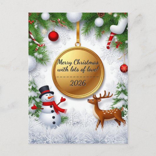 Carte Postale Scène de fêtes de Noël (Devant)