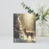 Carte Postale Scène de forêt festive avec Noël de cerfs (Debout devant)