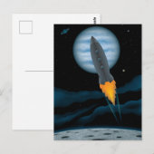 Carte Postale Scène de fusée cosmique (Devant / Derrière)