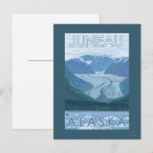Carte Postale Scène de glacier - Juneau, Alaska (Devant / Derrière)