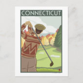 Carte Postale Scène de golf Connecticut (Devant)